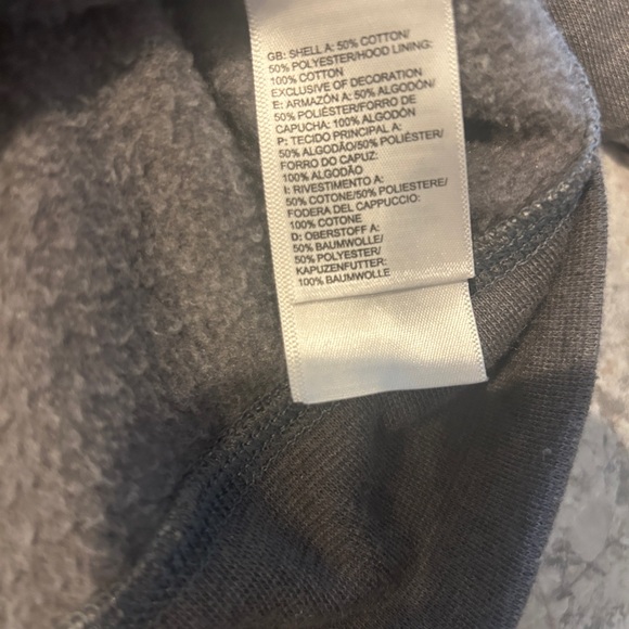 The North Face Womens large Gray Full Zip Hoodie Sweatshirt Tropical Print Logo - Picture 8 of 11